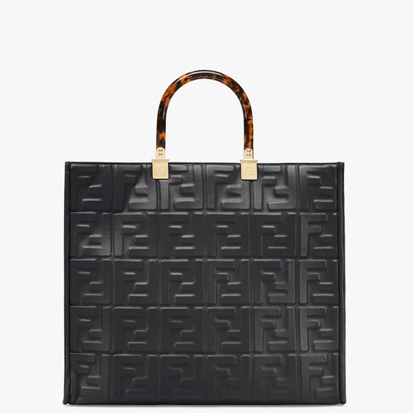 NWT - Authentic - FENDI Sunshine Medium black leather shopper - Picture 13 of 14